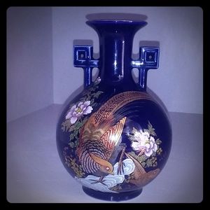 Kutani Cobalt Blue Vase